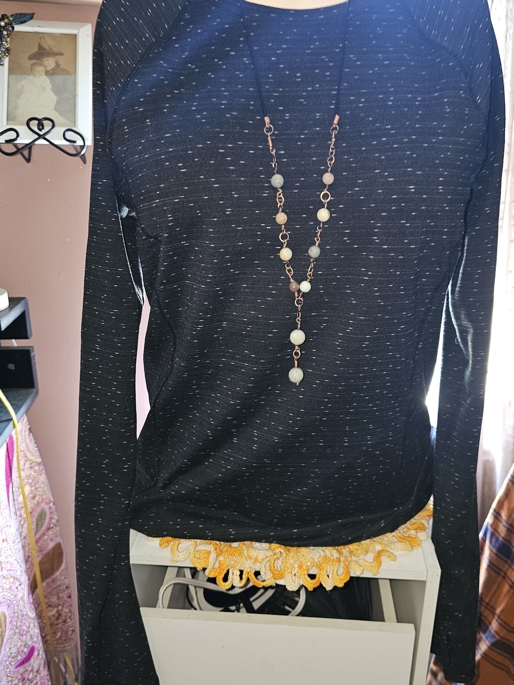 TONE IT Up  black Speckled Long-Sleeve Women's Top